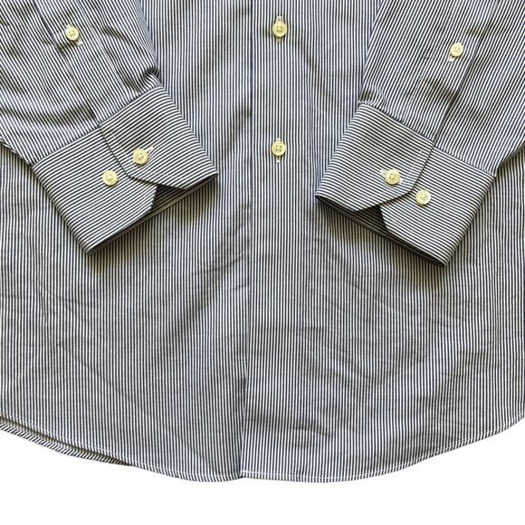 Brooks Brothers Blue and White Button Down Long Sleeve Dress Shirts 16.5 - 4/5 - Picture 12 of 16